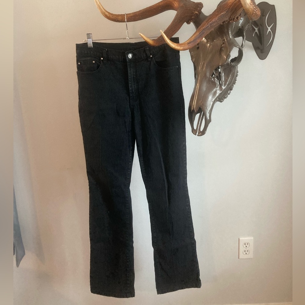 Diane Gilman Black Flare Wide Leg Jeans
